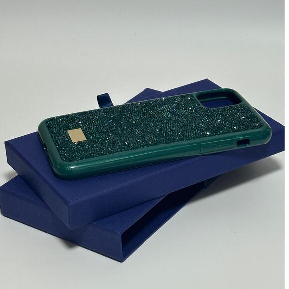 Swarovski Glam Rock Bumper Phone 11 Pro Max Green - Picture 10 of 11